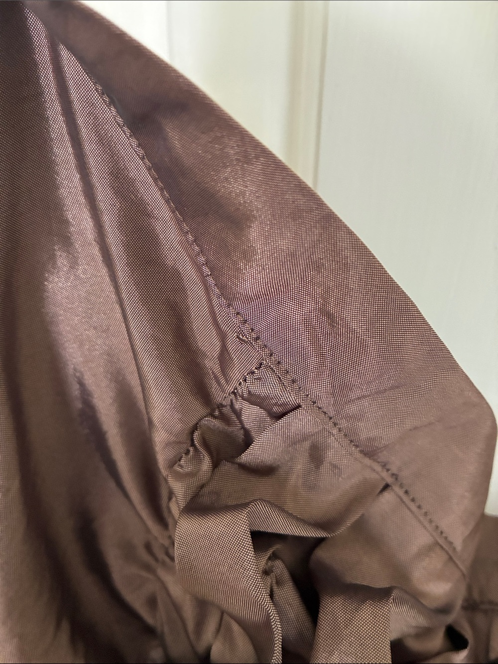 NWT Brown Women's Cape/Skirt to go over a bustle.- Satin-Trim Tie Front - Picture 6 of 10
